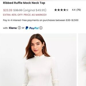 Loft mock neck top size medium